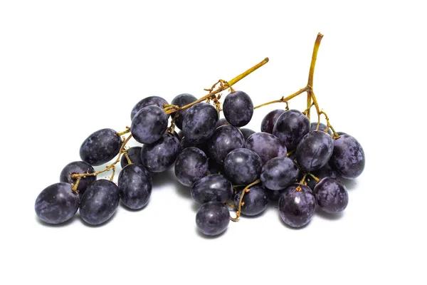 Bando Uvas Escuras Isoladas Sobre Fundo Branco — Fotografia de Stock