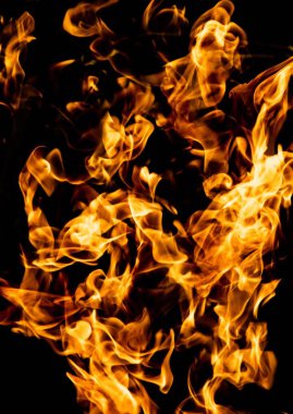 Siyah bir zemin üzerine ateş, kırmızı ve turuncu doku