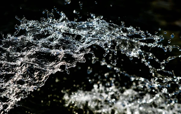 Gotas Água Fundo Bokeh Escuro — Fotografia de Stock