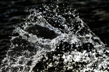 bir karanlık bokeh arka plan üstünde su damlaları