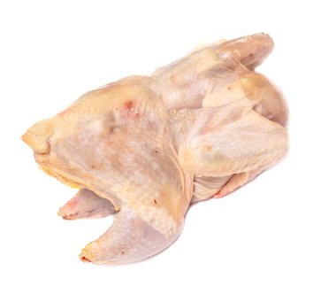 tavuk et karkas beyaz bir arka plan üzerinde