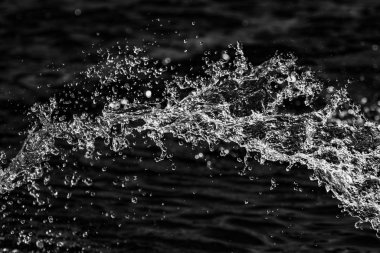 bir karanlık bokeh arka plan üstünde su damlaları