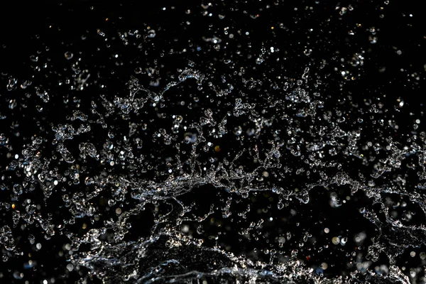 Капли Воды Воздухе Темном Боке Фоне — стоковое фото