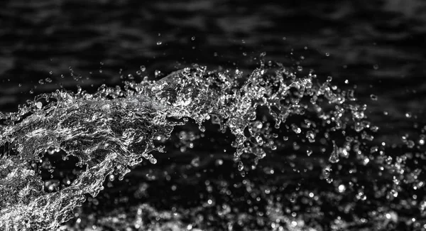 water drops in the air on a dark bokeh background