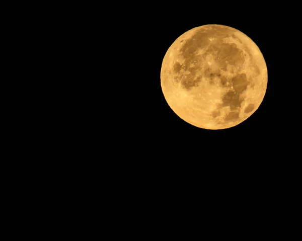 Lune Jaune Sur Ciel Noir — Photo