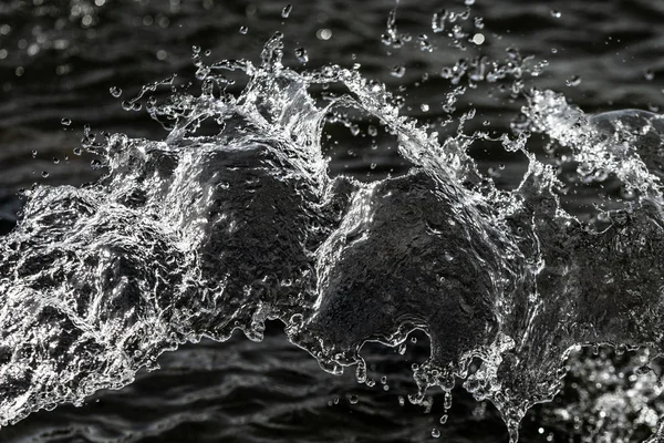 Gotas Agua Aire Sobre Fondo Bokeh Oscuro — Foto de Stock