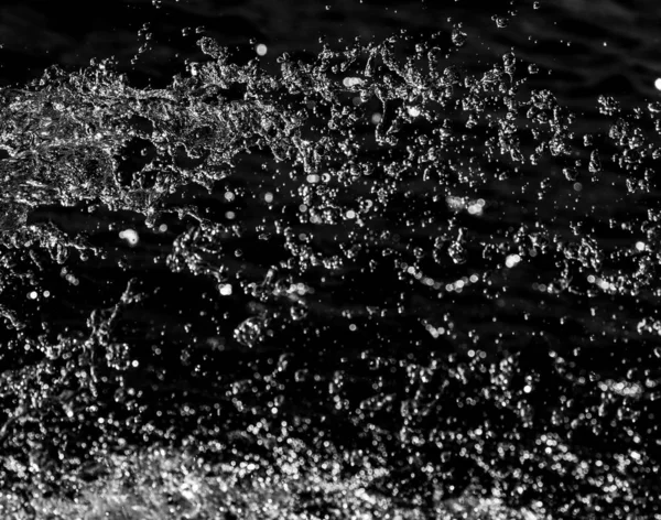 Vízcseppek Levegőben Háttér Sötét Bokeh — Stock Fotó