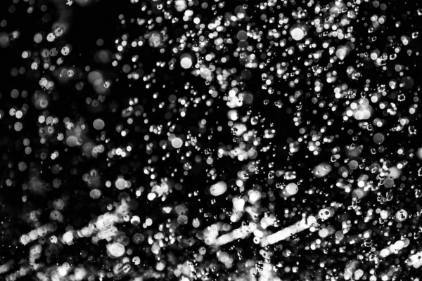 Water Splash Dark Drops Water Flying Defocused Bokeh — Stock Photo, Image