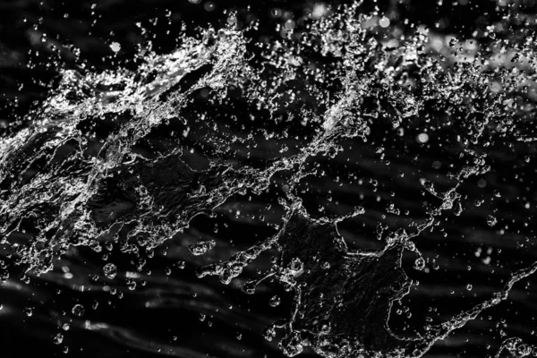 Gotas Agua Aire Sobre Fondo Bokeh Oscuro —  Fotos de Stock
