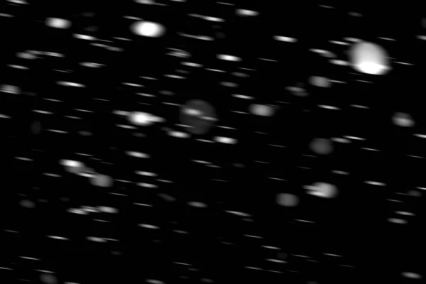 Белые Точки Снега Движении Черном Фоне Размыты — стоковое фото