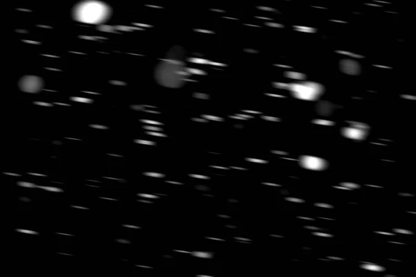 Weiße Punkte Schnee Bewegung Auf Schwarzem Hintergrund Verschwommen — Stockfoto