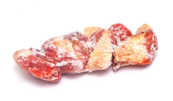 Piece Frozen Meat White Background — Stock Photo, Image