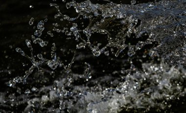 bir karanlık bokeh arka plan üstünde su damlaları