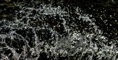 bir karanlık bokeh arka plan üstünde su damlaları