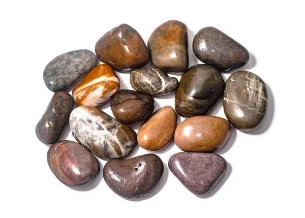 Decorative Stones Pebbles White Background — Stock Photo, Image