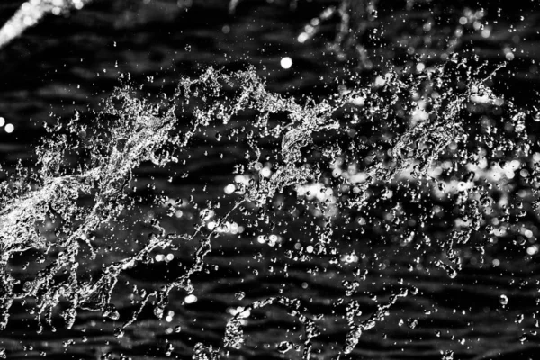 Wassertropfen Der Luft Auf Dunklem Bokeh Hintergrund — Stockfoto