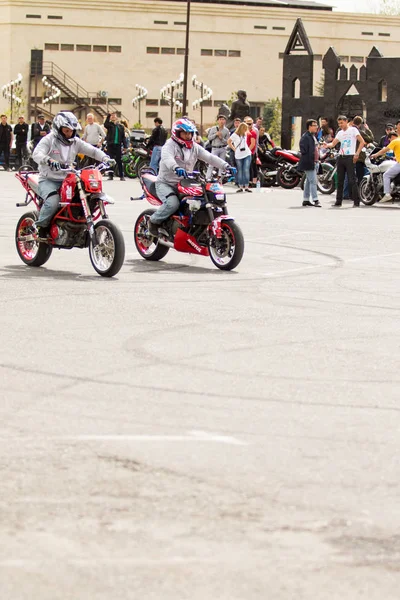 Shymkent Kazakstan Mars 2017 Motorcyklar Vid Öppnandet Säsongen Biker Shymkent — Stockfoto