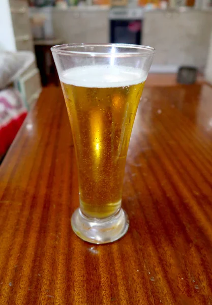 Bicchiere Birra Con Gocce — Foto Stock
