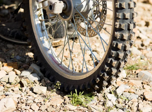 Motorrad Rad Verschmutzt Reise — Stockfoto