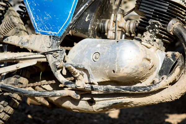 Motosiklet Tekerleği Kirli Seyahat — Stok fotoğraf