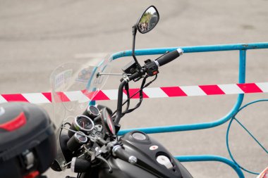 Shymkent, Kazakistan - 15 Şubat 2017: Motosiklet motorcu sezon açılış 15 Mart 2017 yılında Çimkent