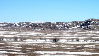 Kar bahar bozkır hills