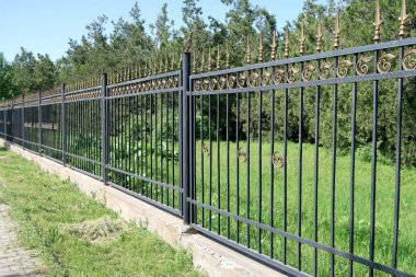 Parktaki metal çitler.