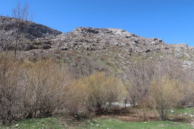Dağlar taşlar, hills, çayırlar, bahar manzara