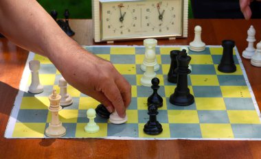 Ahşap masa masa satranç oyun