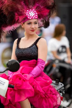 Shymkent, Kazakistan - 15 Şubat 2017: Motosiklet motorcu sezon açılış 15 Mart 2017 yılında Çimkent