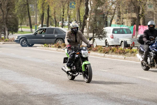 Shymkent Kazakhstan Março 2017 Motocicletas Abertura Temporada Motociclistas Shymkent Março — Fotografia de Stock