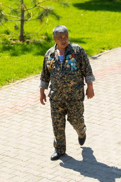 Şımkent Kazachstan Mei 2017 Onsterfelijke Regiment Volksfeesten Van Mensen Het — Stockfoto