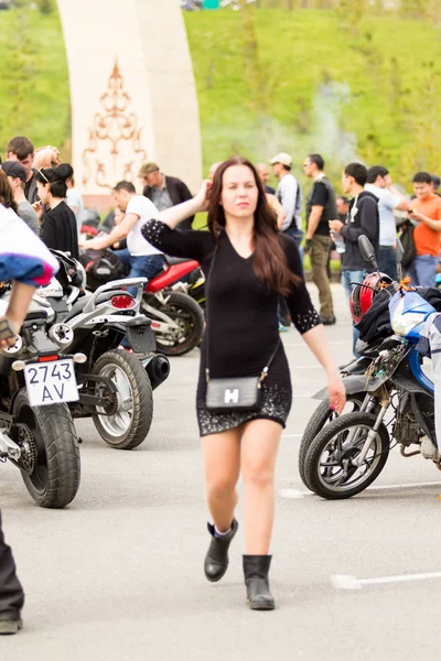 Shymkent Kazakhstan Março 2017 Motocicletas Abertura Temporada Motociclistas Shymkent Março — Fotografia de Stock