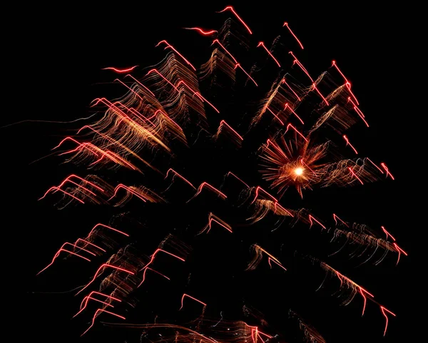 Lights Sky Salute Long Exposure — Stock Photo, Image