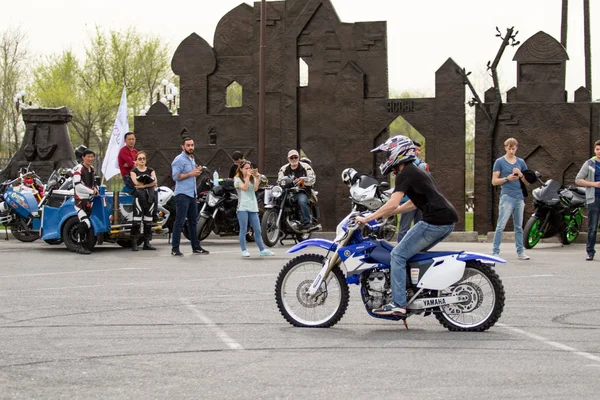 Shymkent Kazakstan Mars 2017 Motorcyklar Vid Öppnandet Säsongen Biker Shymkent — Stockfoto