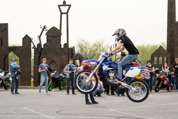 Shymkent Kazakstan Mars 2017 Motorcyklar Vid Öppnandet Säsongen Biker Shymkent — Stockfoto