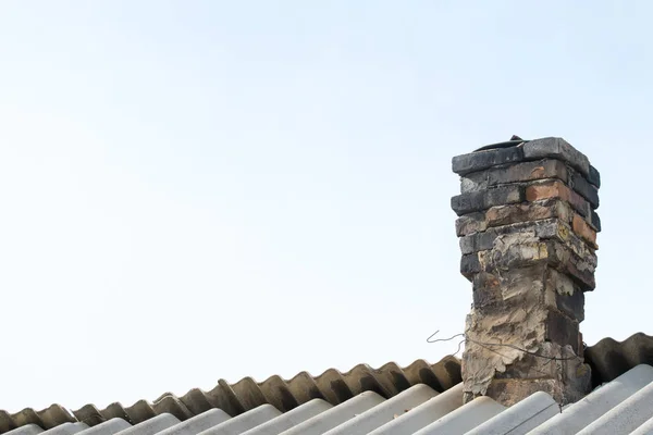 Old Brick Chimney House Sky — Stock Photo, Image