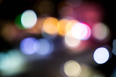 Bulanık bokeh, büyük bir şehir ışıkları