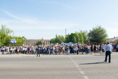 Shymkent, Kazakistan 9 Mayıs 2017: Ölümsüz alayı. Halk festivaller insan. Büyük Vatanseverlik Savaşı 1941-1945, Kızıl Ordu ve Sovyet halkının Zafer Bayramı.