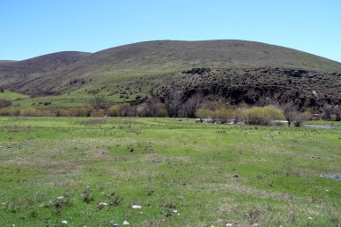 Dağlar taşlar, hills, çayırlar, bahar manzara