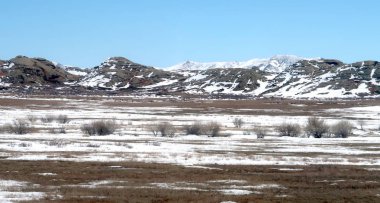 Kar bahar bozkır hills