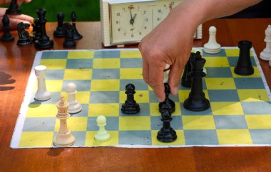 Ahşap masa masa satranç oyun