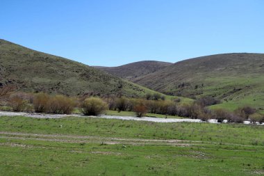 Dağlar taşlar, hills, çayırlar, bahar manzara