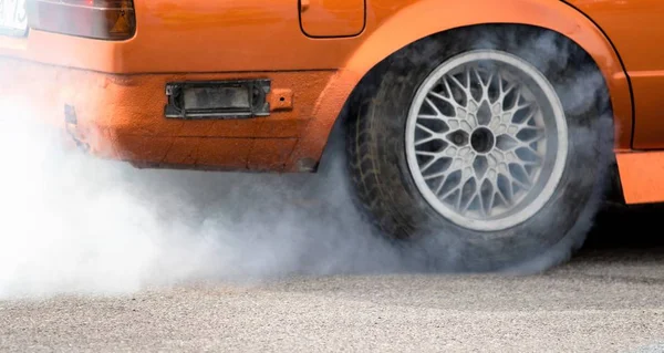 Drive Cars Smoke Wheels Cars — Stock Photo, Image