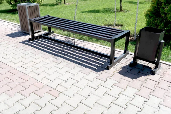 Banc Dans Parc Printemps — Photo