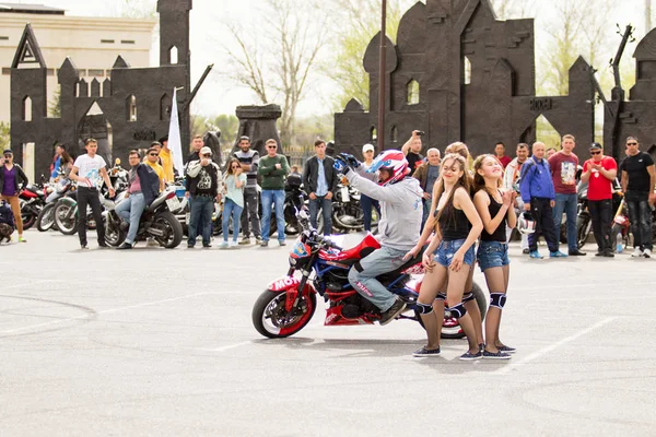 Shymkent Kazakstan Mars 2017 Motorcyklar Vid Öppnandet Säsongen Biker Shymkent — Stockfoto