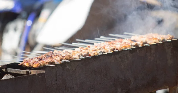 Lamm Shish Kebab Grillen Auf Dem Grill — Stockfoto