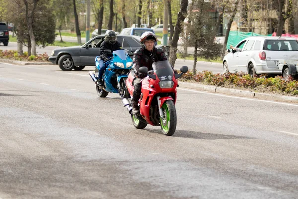 Shymkent Kazakhstan Março 2017 Motocicletas Abertura Temporada Motociclistas Shymkent Março — Fotografia de Stock