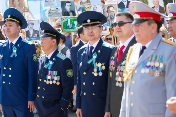 Szymkent Kazachstan Maja 2017 Immortal Pułku Festiwale Folklorystyczne Ludzi Święto — Zdjęcie stockowe