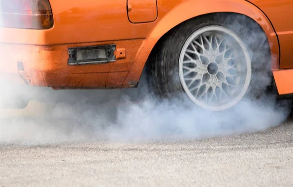 Drive Cars Smoke Wheels Cars — Stock Photo, Image